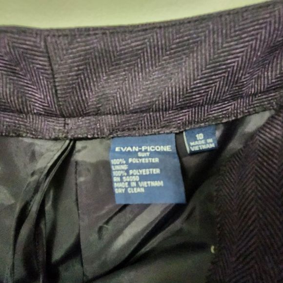 EVAN PICONE Women's Purple Dress Pants Herringbone Pleated Size 10 - Picture 5 of 8